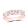 14kt Rose Gold Womens Round Diamond Machine-set Pave Band Ring 1/2 Cttw