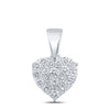 10kt Rose Gold Womens Round Diamond Heart Pendant 1/6 Cttw