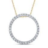 10kt Yellow Gold Womens Round Diamond Circle Pendant 1/6 Cttw