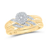 10kt Yellow Gold Round Diamond Bridal Wedding Ring Band Set 1/6 Cttw