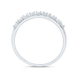 10kt White Gold Womens Round Diamond Illusion-set Band 1/20 Cttw