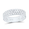 14kt White Gold Mens Round Diamond Pave Band Ring 2-7/8 Cttw