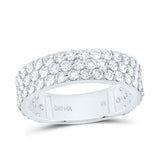 14kt White Gold Mens Round Diamond Pave Band Ring 2-7/8 Cttw