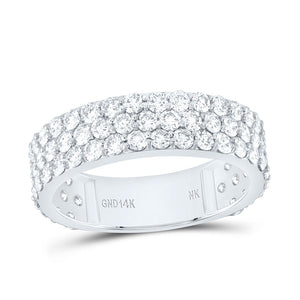 14kt White Gold Mens Round Diamond Pave Band Ring 2-7/8 Cttw