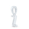 10kt White Gold Womens Round Diamond Z Initial Letter Pendant .03 Cttw