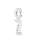 10kt White Gold Womens Round Diamond Z Initial Letter Pendant .03 Cttw