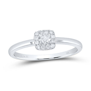 10kt White Gold Womens Round Diamond Solitaire Stackable Band Ring 1/5 Cttw