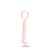 10kt Rose Gold Womens Round Diamond L Initial Letter Pendant 1/20 Cttw