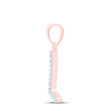 10kt Rose Gold Womens Round Diamond L Initial Letter Pendant 1/20 Cttw