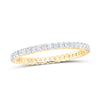 14kt Yellow Gold Womens Round Pave-set Diamond Eternity Wedding Band 1/2 Cttw