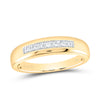 10kt Yellow Gold Womens Round Diamond Single Row Wedding Band 1/10 Cttw