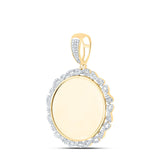 10kt Yellow Gold Mens Round Diamond Memory Circle Charm Pendant 1/2 Cttw