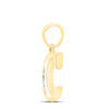 10kt Yellow Gold Womens Round Diamond Initial C Letter Pendant 1/20 Cttw