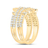 14kt Yellow Gold Womens Round Diamond Wrap Enhancer Wedding Band 1 Cttw