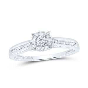 10kt White Gold Round Diamond Solitaire Bridal Wedding Engagement Ring 1/6 Cttw