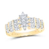 10kt Yellow Gold Womens Round Diamond Marquise-shape Cluster Ring 1/2 Cttw