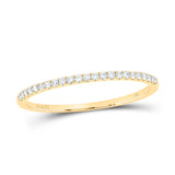 10kt Yellow Gold Womens Round Diamond Stackable Band Ring 1/8 Cttw