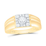 10kt Yellow Gold Mens Round Diamond Solitaire Band Ring 1/2 Cttw