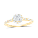 10kt Yellow Gold Womens Round Diamond Cluster Ring 1/3 Cttw