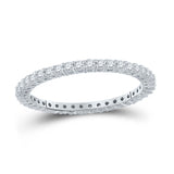 14kt White Gold Womens Round Diamond Eternity Wedding Band 1/2 Cttw