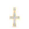 10kt Yellow Gold Mens Round Diamond Cross Charm Pendant 1/6 Cttw