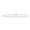 14kt White Gold Womens Round Diamond Studded Tennis Bracelet 3 Cttw