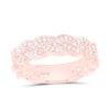 10kt Rose Gold Womens Round Diamond Braid Band Ring 1/3 Cttw