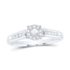 14kt White Gold Round Diamond Solitaire Bridal Wedding Engagement Ring 1/8 Cttw