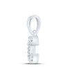 10kt White Gold Womens Round Diamond C Initial Letter Pendant .03 Cttw