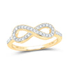 10kt Yellow Gold Womens Round Diamond Infinity Ring 1/5 Cttw