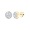 10kt Yellow Gold Round Diamond Circle Earrings 1/20 Cttw