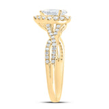 14kt Yellow Gold Pear Diamond Halo Bridal Wedding Engagement Ring 1 Cttw