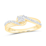10kt Yellow Gold Round Diamond Solitaire Bridal Wedding Engagement Ring 1/8 Cttw