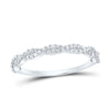 10kt White Gold Womens Round Diamond Twist Stackable Band Ring 1/6 Cttw