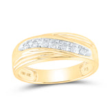 10kt Yellow Gold Mens Round Diamond Wedding Band Ring 1/4 Cttw