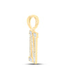 10kt Yellow Gold Womens Round Diamond Initial N Letter Pendant 1/10 Cttw