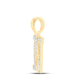 10kt Yellow Gold Womens Round Diamond Initial N Letter Pendant 1/10 Cttw