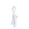 10kt White Gold Womens Round Diamond N Initial Letter Pendant 1/6 Cttw