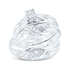 10kt White Gold His Hers Round Diamond Matching Wedding Set 1/5 Cttw
