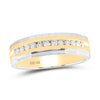 10kt Two-tone Gold Mens Round Diamond Wedding Single Row Band Ring 1/3 Cttw