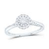 10kt White Gold Womens Round Diamond Cluster Ring 1/4 Cttw