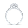10kt White Gold Womens Round Diamond Teardrop Cluster Ring 1/2 Cttw