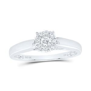 10kt White Gold Round Diamond Solitaire Bridal Wedding Engagement Ring 1/5 Cttw