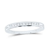 14kt White Gold Womens Round Diamond Single Row Channel-set Wedding Band 1/10 Cttw