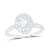 14kt White Gold Oval Diamond Halo Bridal Wedding Engagement Ring 1 Cttw