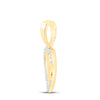 10kt Yellow Gold Womens Round Diamond S Heart Letter Pendant 1/10 Cttw