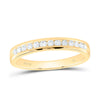 14kt Yellow Gold Womens Round Diamond Single Row Comfort Wedding Band 1/4 Cttw