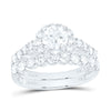 14kt White Gold Round Diamond Bridal Wedding Ring Band Set 2 Cttw