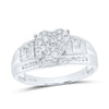 10kt White Gold Round Diamond Heart Bridal Wedding Engagement Ring 1 Cttw