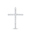 14kt Yellow Gold Womens Round Diamond Cross Pendant 1-1/2 Cttw